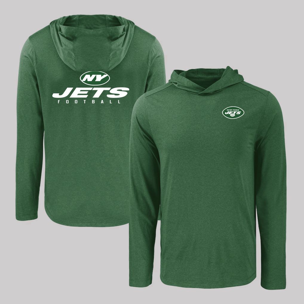 Men 2026 NFL New York Jets Hooded long sleeved T-shirt green 05